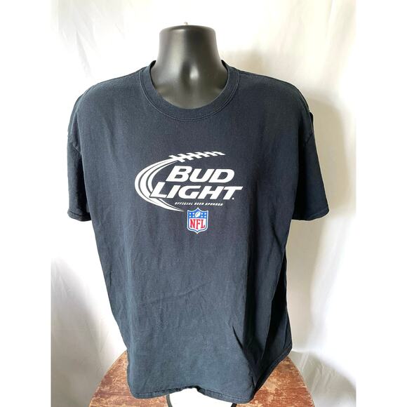 Bud Light NFL Sponsor Black T-Shirt Men’s XL - Picture 1 of 5